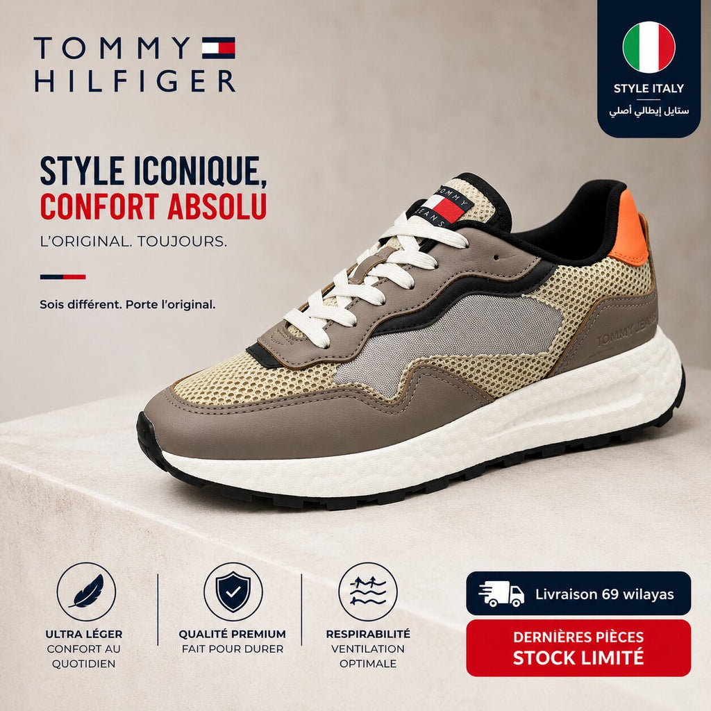 Tommy Hilfiger Men Sneakers EM0EM01259-BROWN-BEIGE