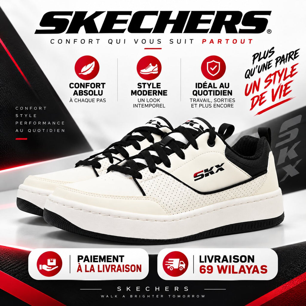 Skechers Sport Court 92 Ottoman — baskets homme blanc et vert