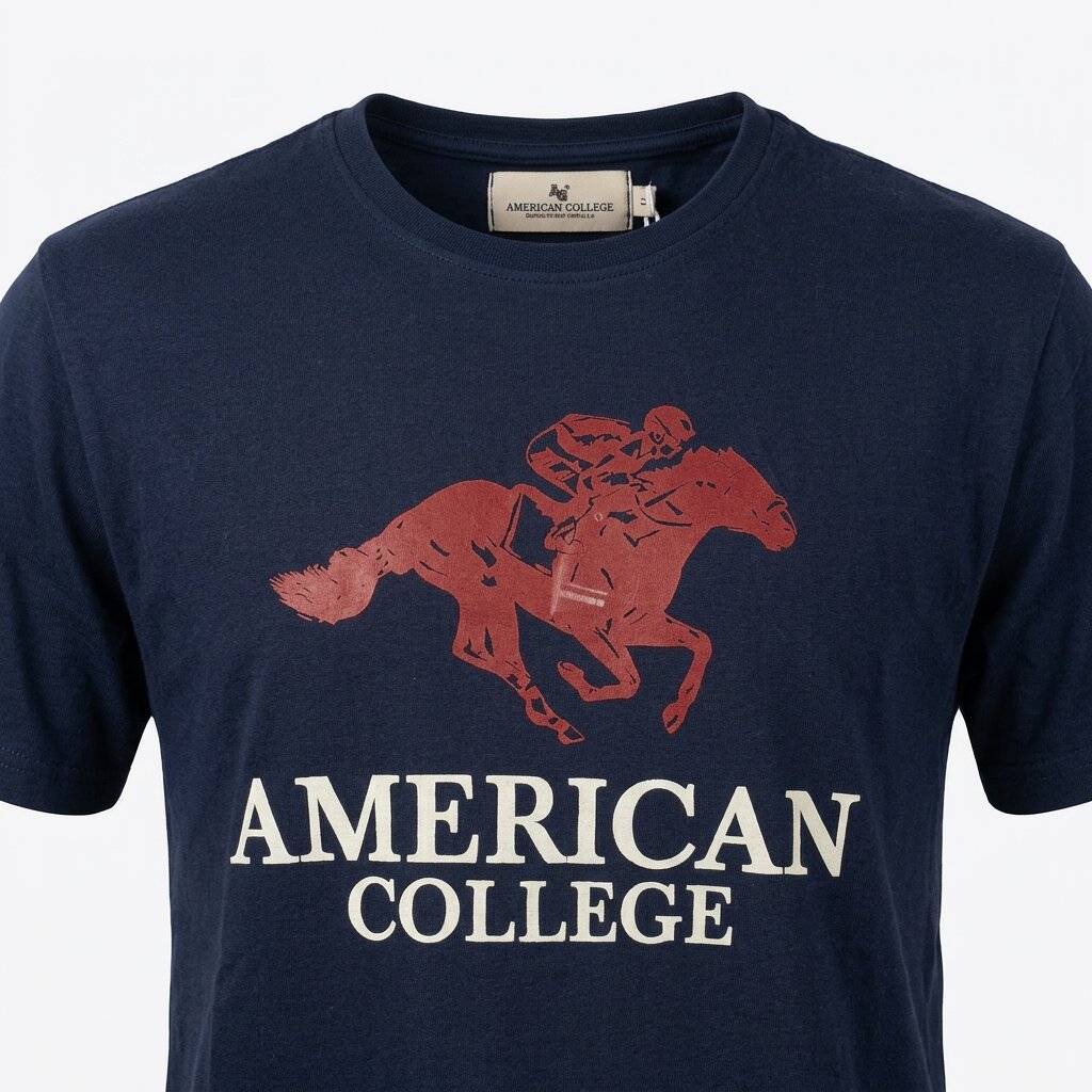 American College t-shirt pour Homme TS260103-NAVY-BORD