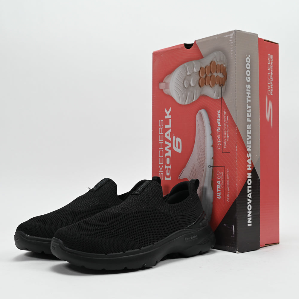 Skechers GO WALK 6 Vibrant Smile — baskets femme noir vue dessus