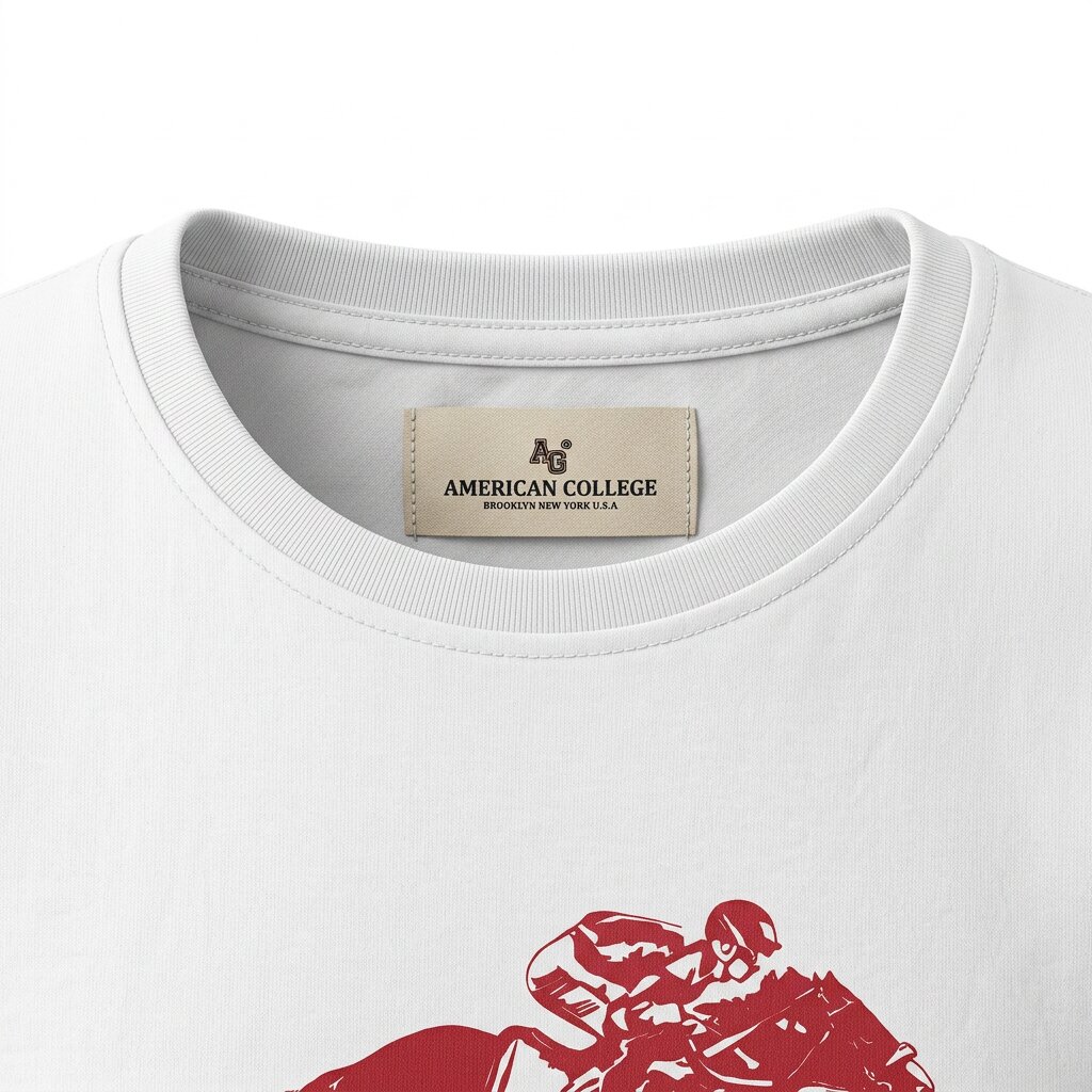 American College t-shirt pour Homme TS260103-WHITE-RED