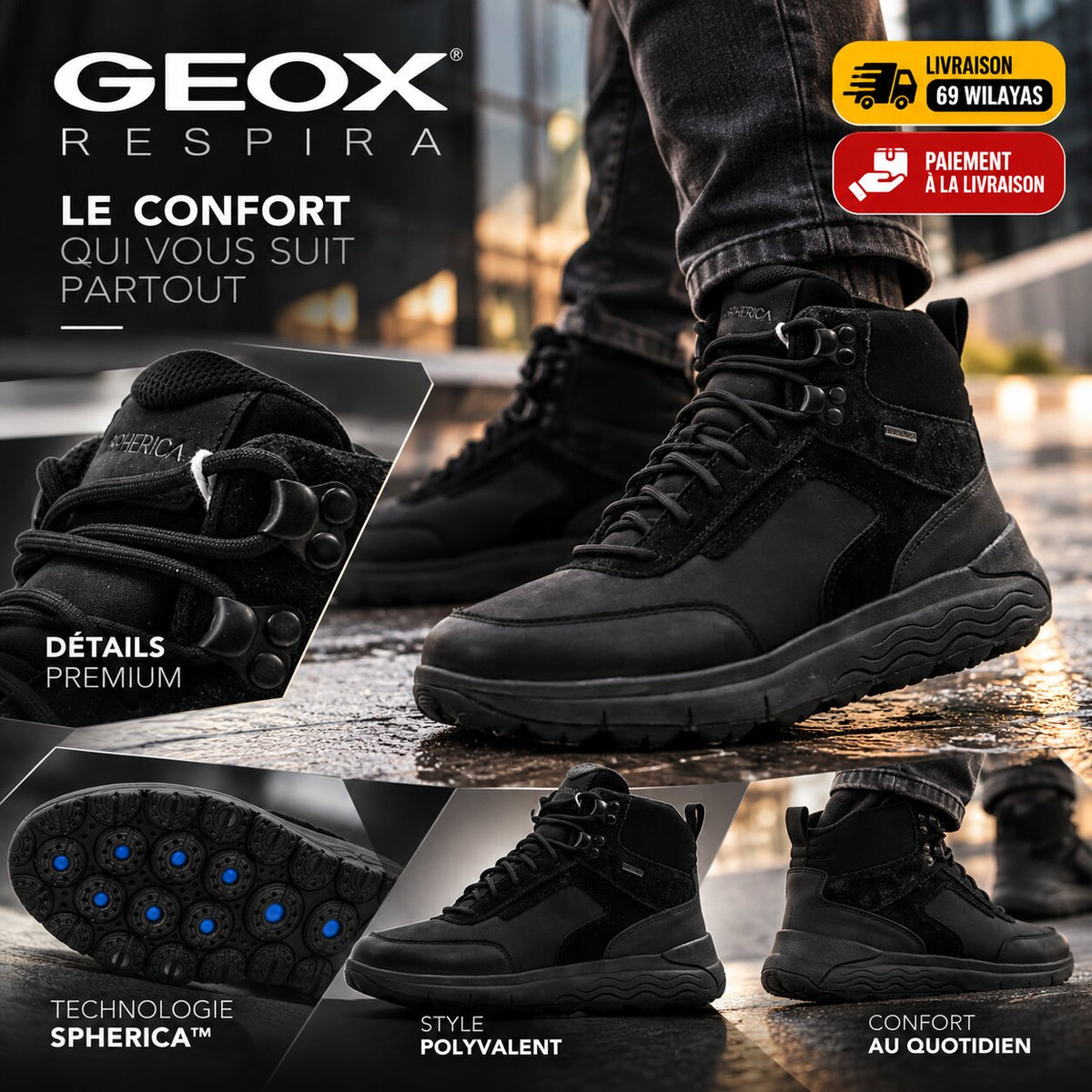 GEOX U46FDB0FF22-C9999 — baskets homme — vue 10
