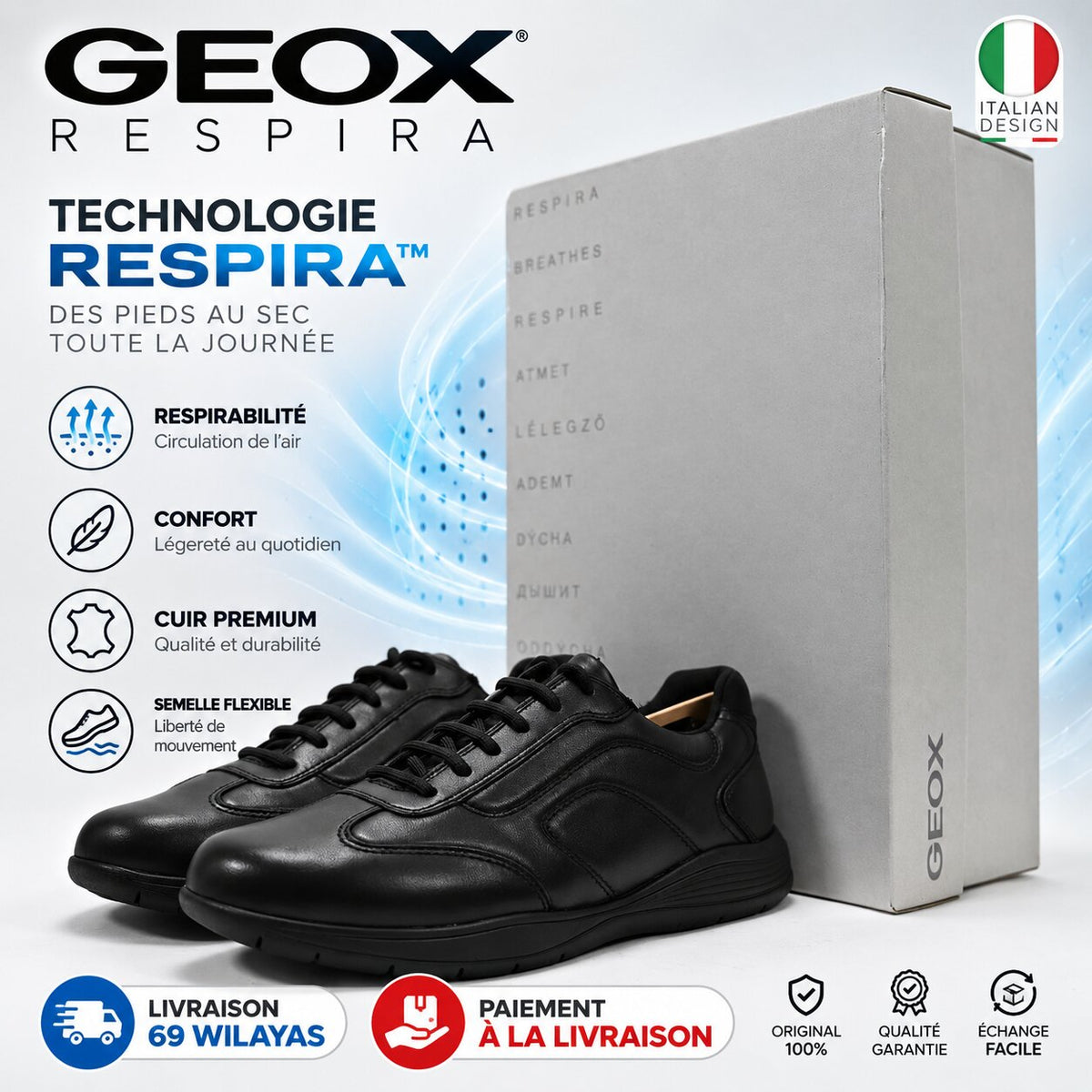 GEOX U45BXD000LM-C9999 — baskets homme