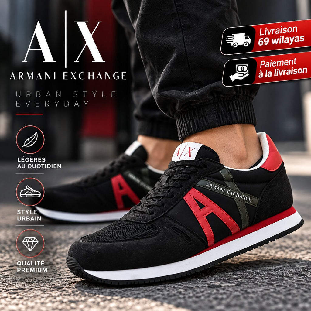Baskets Armani Exchange Retro Running Homme XUX017-XCC68-BRED