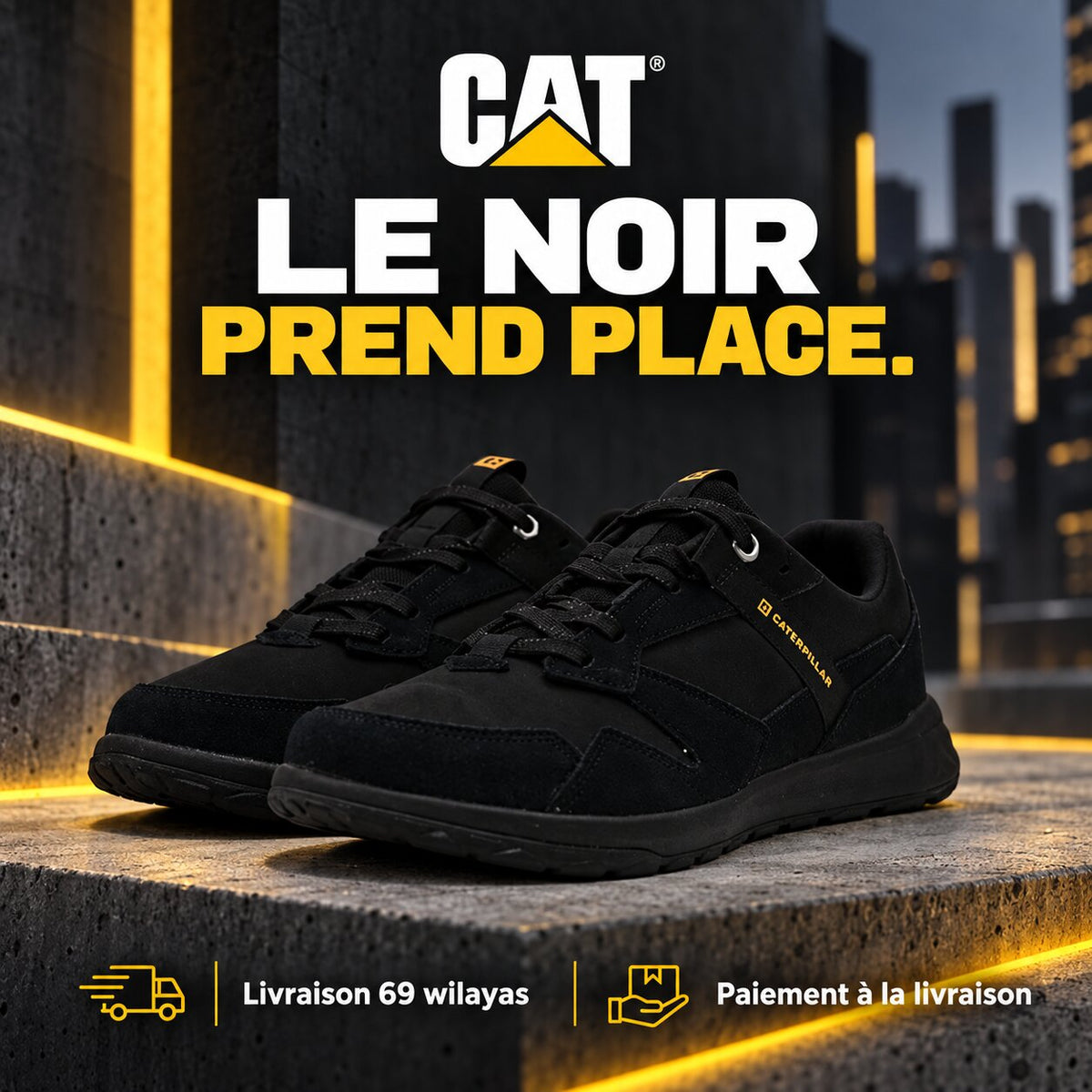 Baskets CAT Quest Runner Noir Homme P110713