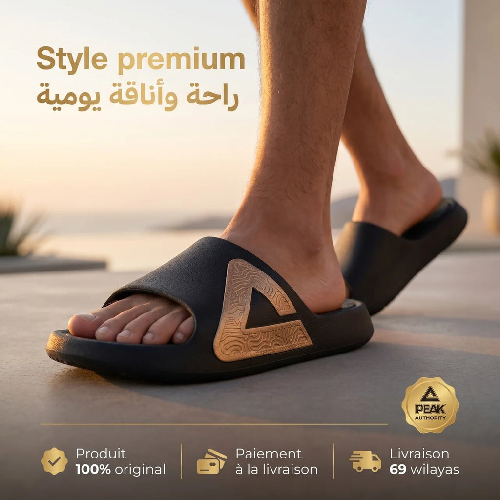 Peak Taichi Slippers Black Gold E92037L-2083