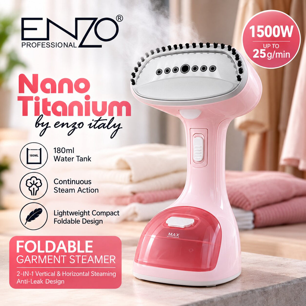 ENZO EN-60021 — défroisseur vapeur pliable — vue 2