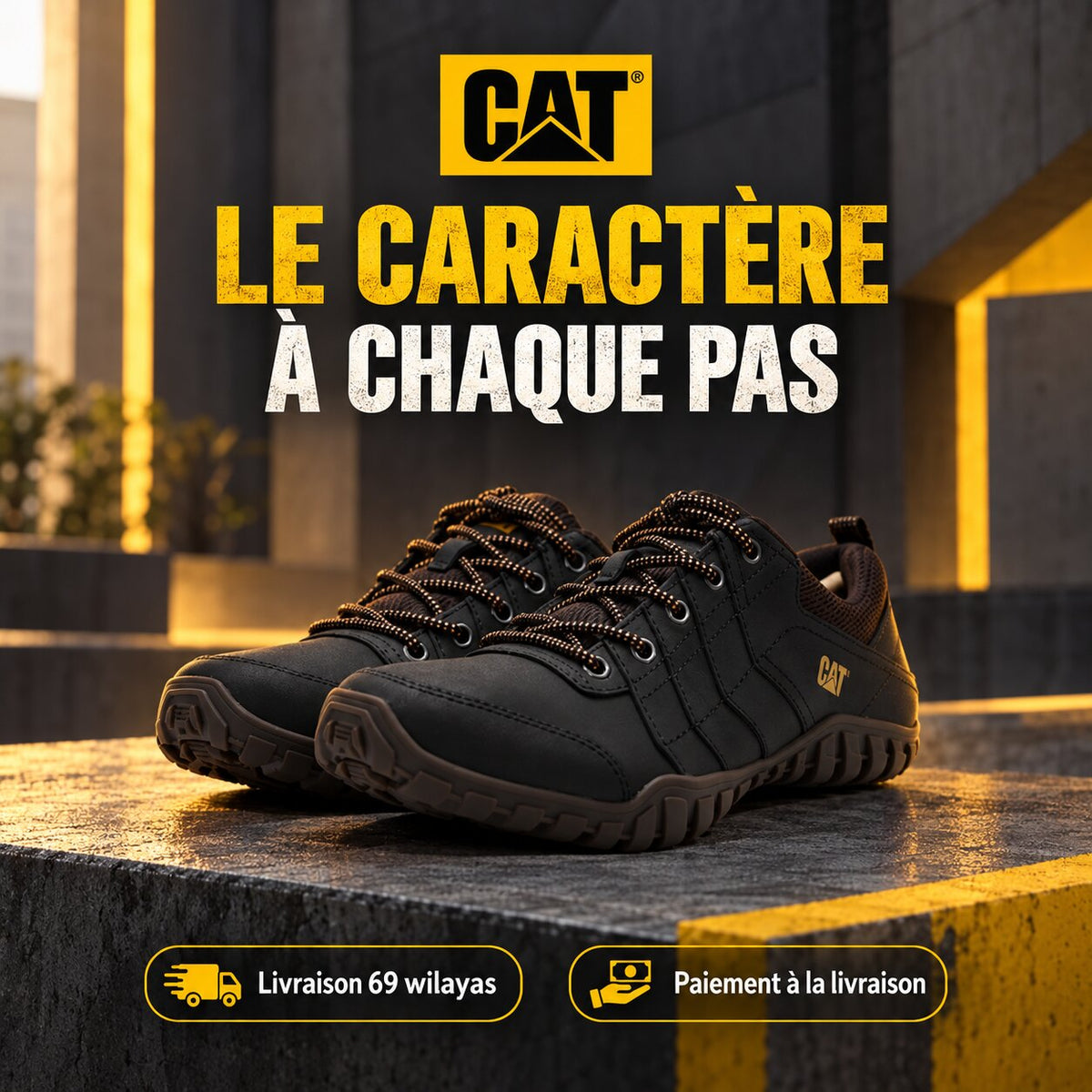 Baskets CAT Instruct Marron Homme P722310